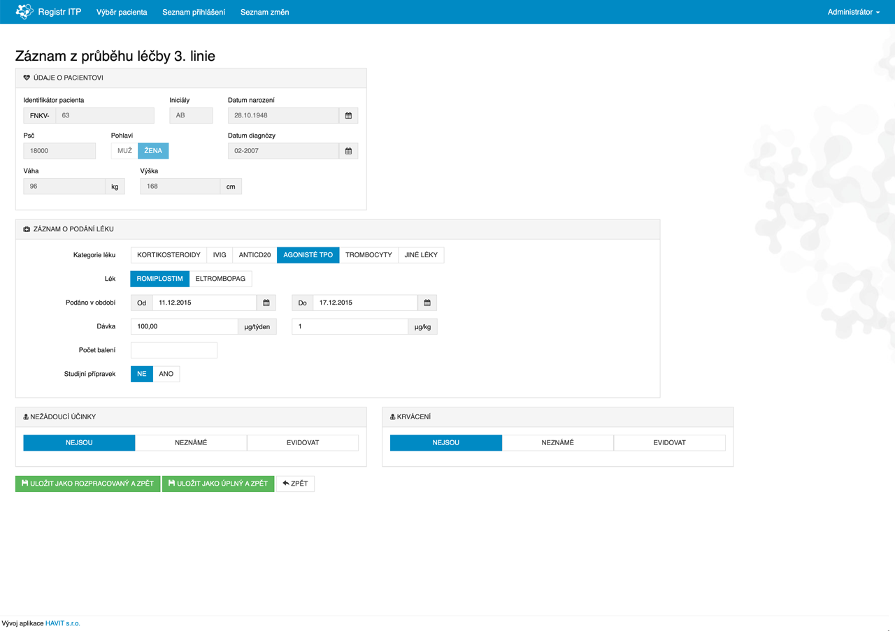Clinical data platform for rare blood disorders